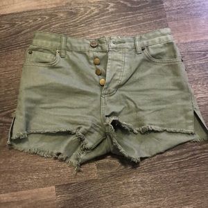 Amuse Army Green Jean Shorts